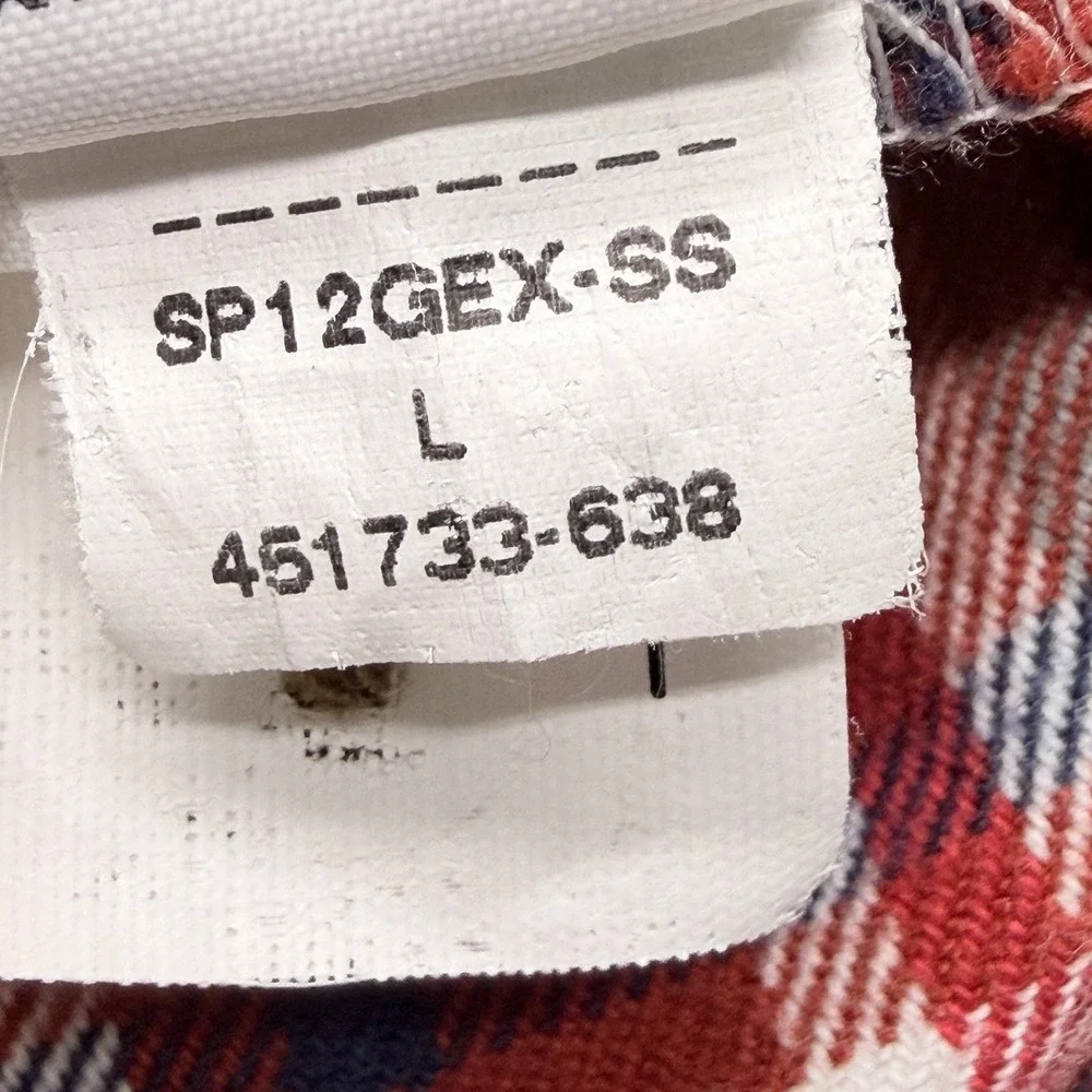 Nike 6.0 Shirt Mens L Red Plaid Long Sleeve Button Up Flannel Cotton Collared
